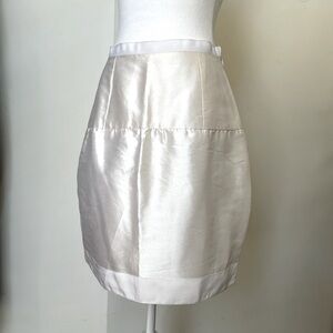 FIANDACA White summer silk taffeta bubble mini skirt